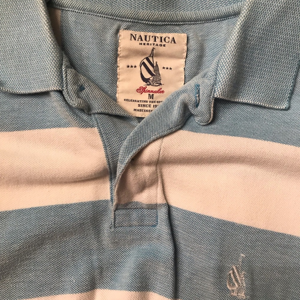 Men’s Nautica Lt Pink and Lt Blue Stripe Shirt
